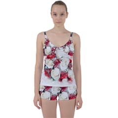 Flowers Roses Bouquet Art Nature Tie Front Two Piece Tankini by Nexatart