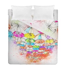 Umbrella Art Abstract Watercolor Duvet Cover Double Side (full/ Double Size) by Nexatart