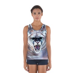 Cougar Animal Art Swirl Decorative Sport Tank Top  by Nexatart