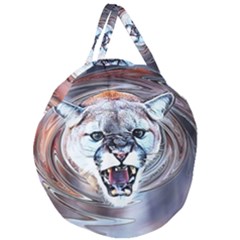 Cougar Animal Art Swirl Decorative Giant Round Zipper Tote by Nexatart