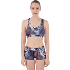 Cougar Animal Art Swirl Decorative Work It Out Sports Bra Set by Nexatart