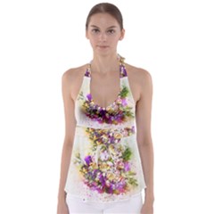 Flowers Bouquet Art Nature Babydoll Tankini Top by Nexatart