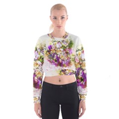 Flowers Bouquet Art Nature Cropped Sweatshirt