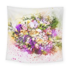 Flowers Bouquet Art Nature Square Tapestry (large) by Nexatart