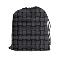 Background Weaving Black Metal Drawstring Pouches (xxl) by Nexatart