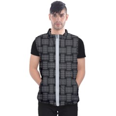 Background Weaving Black Metal Men s Puffer Vest by Nexatart