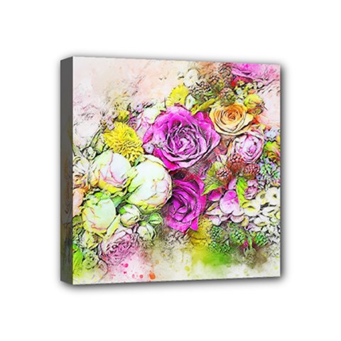 Flowers Bouquet Art Nature Mini Canvas 4  X 4  by Nexatart