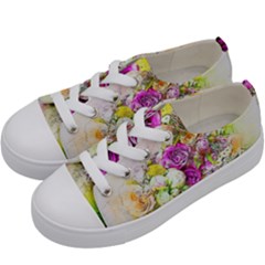 Flowers Bouquet Art Nature Kids  Low Top Canvas Sneakers by Nexatart