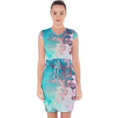 Background Art Abstract Watercolor Capsleeve Drawstring Dress  by Nexatart