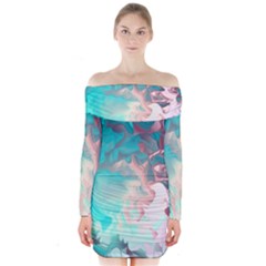 Background Art Abstract Watercolor Long Sleeve Off Shoulder Dress by Nexatart