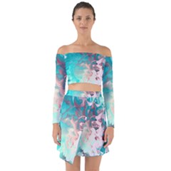 Background Art Abstract Watercolor Off Shoulder Top With Skirt Set by Nexatart