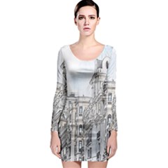 Architecture Building Design Long Sleeve Bodycon Dress