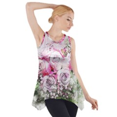 Flowers Bouquet Art Nature Side Drop Tank Tunic by Nexatart