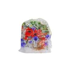 Flowers Bouquet Art Nature Drawstring Pouches (small)  by Nexatart