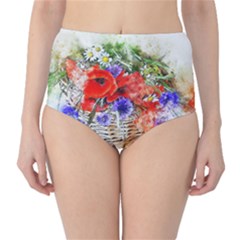 Flowers Bouquet Art Nature High-waist Bikini Bottoms by Nexatart