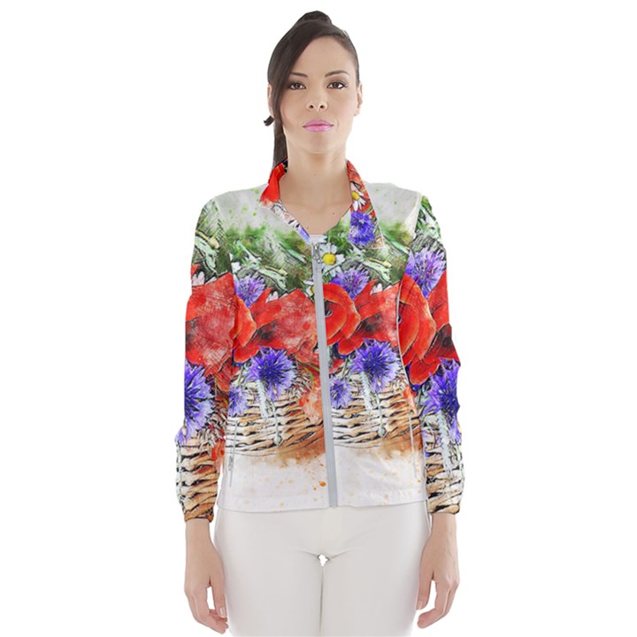 Flowers Bouquet Art Nature Wind Breaker (Women)