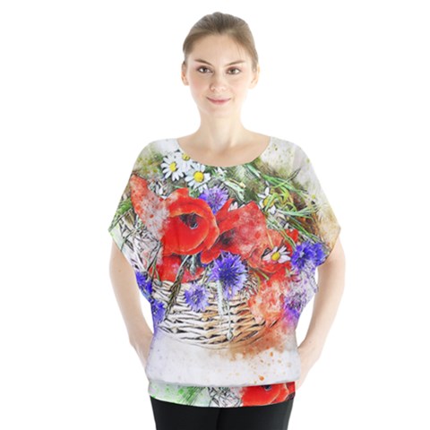 Flowers Bouquet Art Nature Blouse by Nexatart