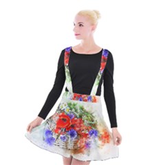 Flowers Bouquet Art Nature Suspender Skater Skirt by Nexatart