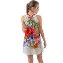 Flowers Bouquet Art Nature Halter Tie Back Chiffon Dress View2