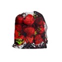 Strawberry Fruit Food Art Abstract Drawstring Pouches (Large)  View1