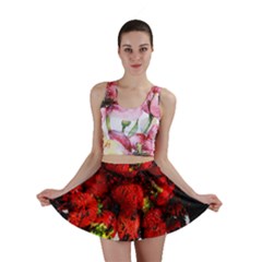 Strawberry Fruit Food Art Abstract Mini Skirt by Nexatart