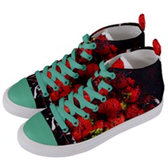 Strawberry Fruit Food Art Abstract Women s Mid-top Canvas Sneakers