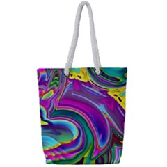 Background Art Abstract Watercolor Full Print Rope Handle Tote (small)