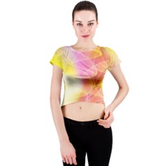 Background Art Abstract Watercolor Crew Neck Crop Top by Nexatart