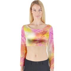 Background Art Abstract Watercolor Long Sleeve Crop Top by Nexatart