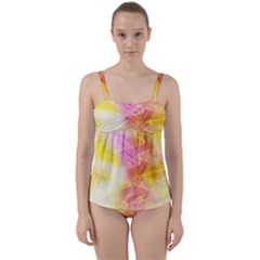 Background Art Abstract Watercolor Twist Front Tankini Set by Nexatart