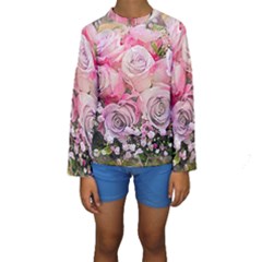 Flowers Bouquet Wedding Art Nature Kids  Long Sleeve Swimwear by Nexatart