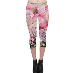 Flowers Bouquet Wedding Art Nature Capri Leggings  by Nexatart