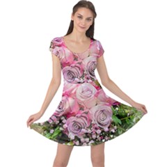 Flowers Bouquet Wedding Art Nature Cap Sleeve Dress by Nexatart