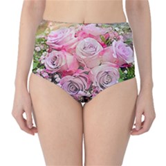 Flowers Bouquet Wedding Art Nature High-waist Bikini Bottoms by Nexatart