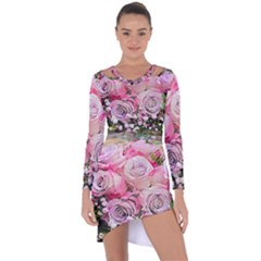 Flowers Bouquet Wedding Art Nature Asymmetric Cut-out Shift Dress by Nexatart