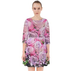 Flowers Bouquet Wedding Art Nature Smock Dress by Nexatart