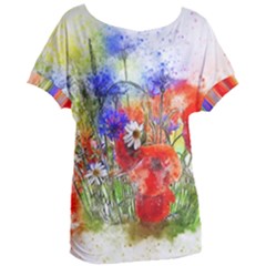 Flowers Bouquet Art Nature Women s Oversized Tee by Nexatart