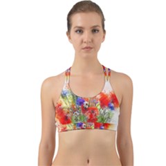 Flowers Bouquet Art Nature Back Web Sports Bra by Nexatart