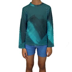 Background Sphere Ball Metal Blue Kids  Long Sleeve Swimwear by Nexatart