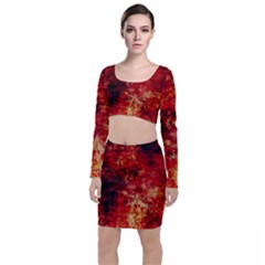 Background Art Abstract Watercolor Long Sleeve Crop Top & Bodycon Skirt Set by Nexatart