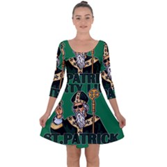  St  Patricks Day  Quarter Sleeve Skater Dress