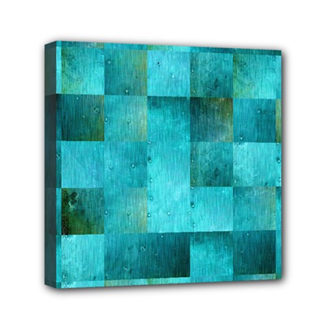 Background Squares Blue Green Canvas Travel Bag by Nexatart