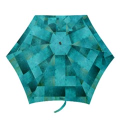 Background Squares Blue Green Mini Folding Umbrellas by Nexatart