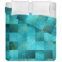 Background Squares Blue Green Duvet Cover Double Side (california King Size) by Nexatart