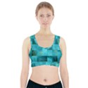 Background Squares Blue Green Sports Bra With Pocket View1