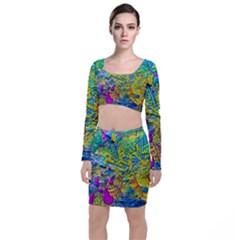 Background Art Abstract Watercolor Long Sleeve Crop Top & Bodycon Skirt Set by Nexatart