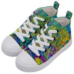 Background Art Abstract Watercolor Kid s Mid-top Canvas Sneakers by Nexatart