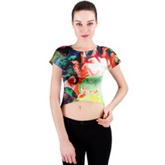 Background Art Abstract Watercolor Crew Neck Crop Top by Nexatart