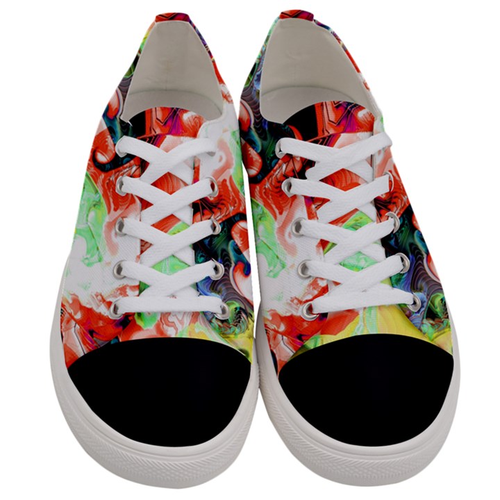 Background Art Abstract Watercolor Women s Low Top Canvas Sneakers