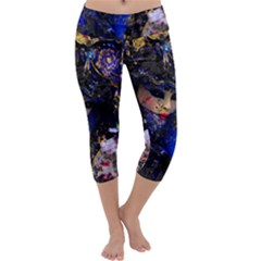 Mask Carnaval Woman Art Abstract Capri Yoga Leggings by Nexatart